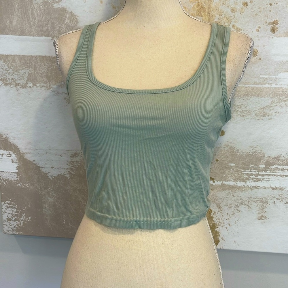 Sage green cropped tank
